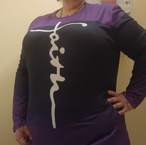 Purple and Black Graphic Women's Top 2 Piece Set Size Xl Top And Bottom